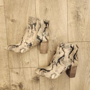 Lucky Brand Leis Snake Animal Print Booties.